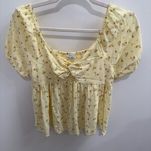 American Eagle Outfitters Yellow Floral Blouse